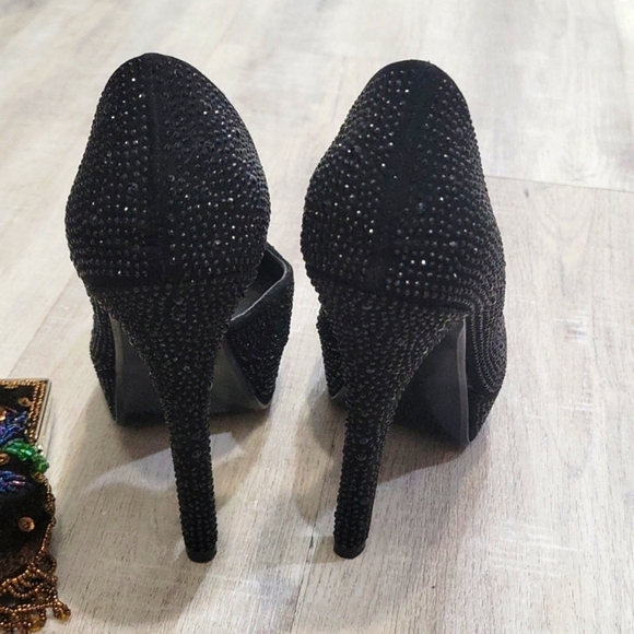 Steve Madden crystal rhinestones Peep Toe heels. - Picture 6 of 6